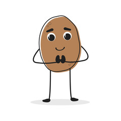 Potato. Cartoon drawing style. Cute funny vegetable. Vector illustration for menu, packaging, logos, T-shirts.