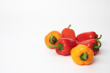 vivid paprika on white background