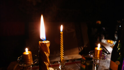 Candles on the festive table