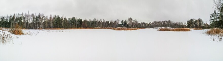 Frozen lake panorama