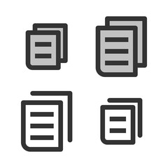 Pixel-perfect linear  icon of document stack  built on two base grids of 32 x 32 and 24 x 24 pixels. The initial base line weight is 2 pixels. In two-color and one-color versions. Editable strokes..
