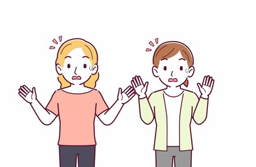 日本の女性と金髪の女性