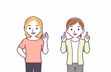 日本の女性と金髪の女性