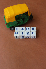 Auto rickshaw fare hike depiction 