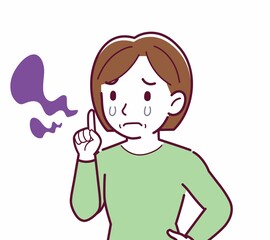 Middle-aged woman in green clothes