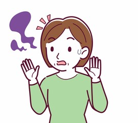 Middle-aged woman in green clothes