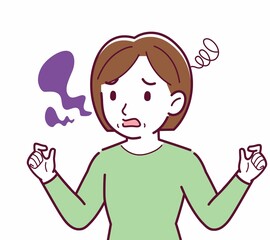 Middle-aged woman in green clothes