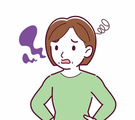 Middle-aged woman in green clothes