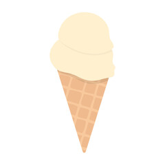 Ice cream cone icon isolated on white background. Vector illustration for postcard, print, design, decor.