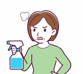 Middle-aged woman in green clothes