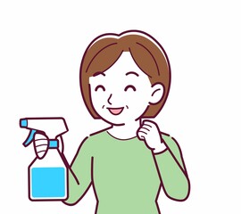 Middle-aged woman in green clothes