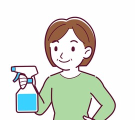 Middle-aged woman in green clothes