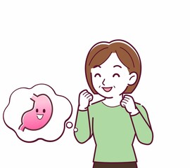 Middle-aged woman in green clothes