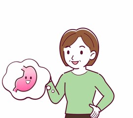 Middle-aged woman in green clothes