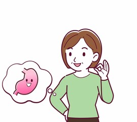 Middle-aged woman in green clothes