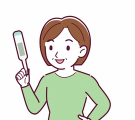 Middle-aged woman in green clothes