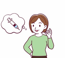 Middle-aged woman in green clothes