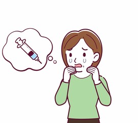 Middle-aged woman in green clothes