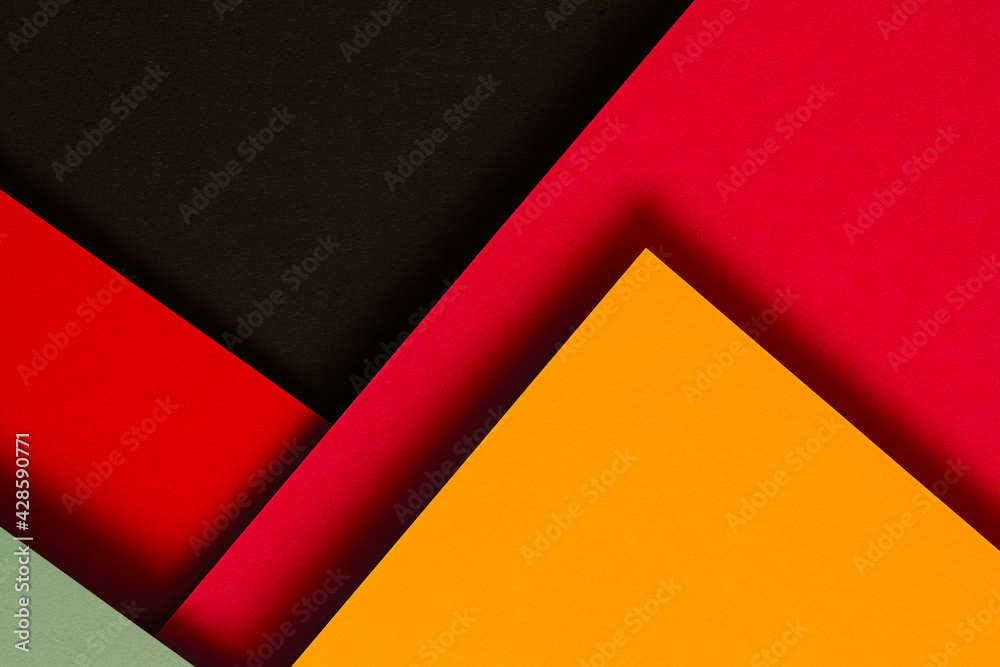 Wall mural multicolored set of paper. abstract geometry composition background..