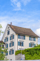 View of historic Zurich city center  on a summer day, Canton of Zurich, Switzerland.