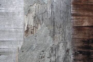 朽ちた古い木の壁