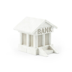 3d illustration of bank building icon - obrazy, fototapety, plakaty