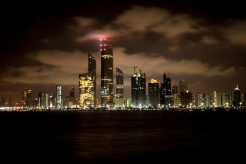 Fototapeta na wymiar city skyline at night, Abu Dhabi