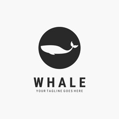 Whale minimalist logo vector illustration design. whale simple logo concept