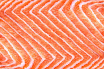 Salmon Fillet Texture or Pattern Closeup, Top View, Macro, Fresh Red Fish or Trout Background.