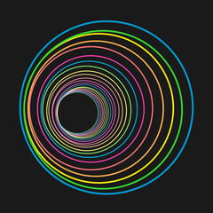 近未来的な螺旋状ネオン3Dワープトンネル 
3D neon warp tunnel illustration