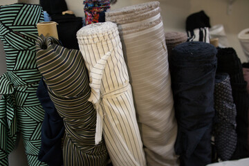 Fototapeta na wymiar fabric clothes in shop