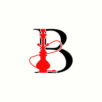 logo letter b with icon shisha vector design