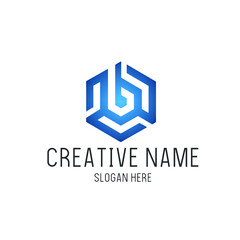 Vector Letter B Hive Circle Logo