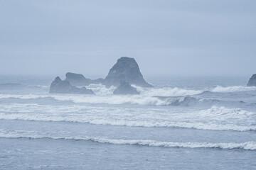 Cloudy stormy day at Ruby Beach