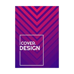 colorful violet pink red blue gradient line simple portrait cover design vector illustration