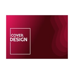 colorful red halftone gradient simple landscape cover design vector illustration