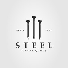 steel nail isolated logo template vector illustration design. silhouette nails icon