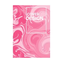 soft pink retro color psychedelic fluid art portrait cover design vector illustration