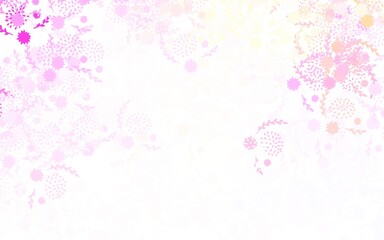 Light Pink, Yellow vector doodle background with flowers