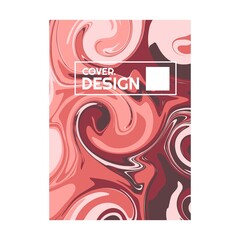 soft red retro color psychedelic fluid art portrait cover design vector illustration