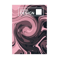 black pink retro color psychedelic fluid art portrait cover design vector illustration