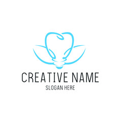Vector Tooth Flower Clinic Logo