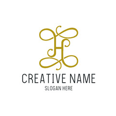 Vector Gold Letter H Loop Logo