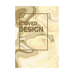 brown cream retro color psychedelic fluid art portrait cover design vector illustration