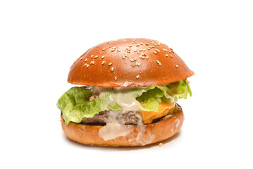 Hamburger isolated on a white background.