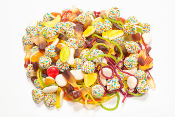 Tasty jelly sweets. Top view.