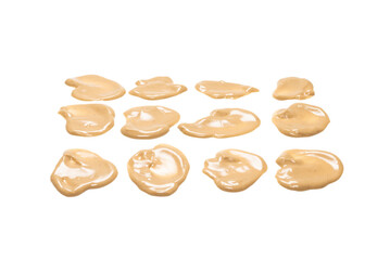 Mushroom sauce splashes isolated on white background.