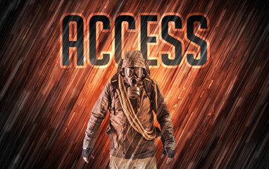 Mysterious man with security concept