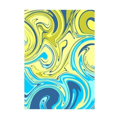 yellow blue retro color psychedelic fluid art portrait cover design vector illustration