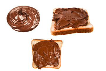 Chocolate cream isolated on white background.